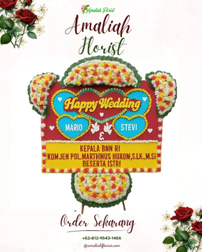 Karangan Papan Bunga Pernikahan di Candibinangun